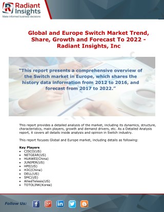 Switch Market Trend, Share, Growth and Forecast To 2022