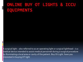 Buy onlineOT & ICCU equipments