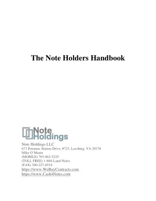 The Note Holders Handbook