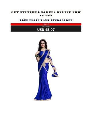 Get Stitched Sarees Online Now In USA