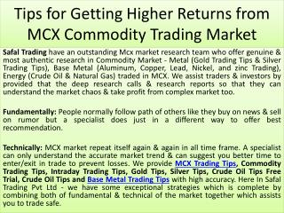 Tips for Getting Higher Returns from MCX Commodity Trading Market