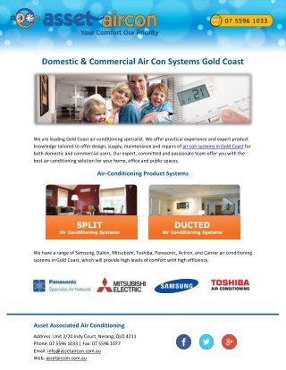 Domestic & Commercial Air Con Systems Gold Coast