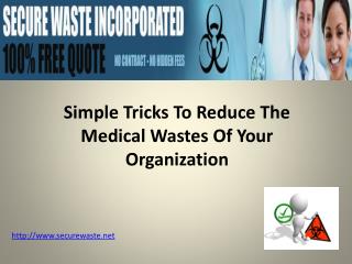Simple Tricks To Reduce The Medical Wastes Of Your Organization