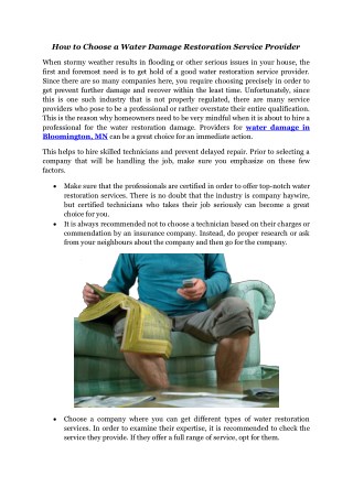 Professional for Water Damage Restoration