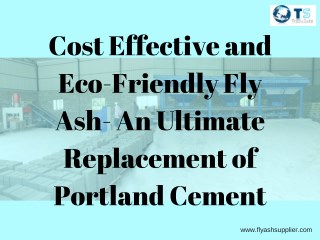Cost Effective and Eco-Friendly Fly Ash- An Ultimate Replacement of Portland Cement