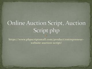 Online Auction Script, Auction Script php