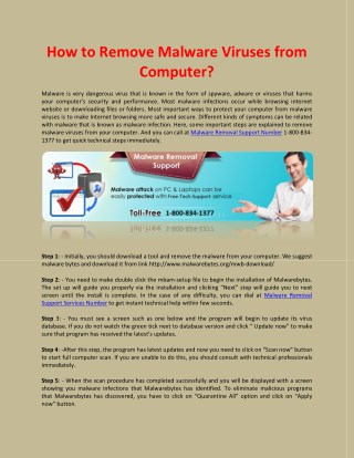 How to Remove Malware Viruses from Computer?