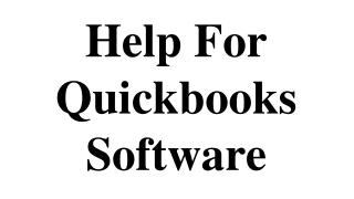 Help For Quickbooks Software