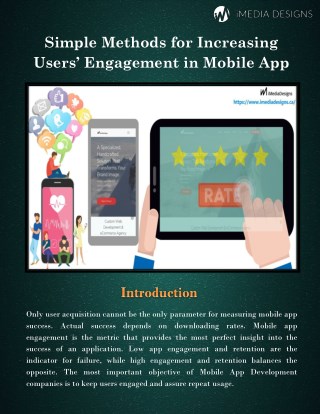 Simple Methods for Increasing Users’ Engagement in Mobile App