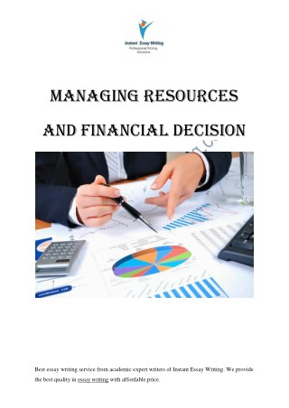 Managing Resources And Financial Decision In Organization