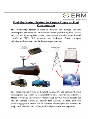 Fuel Monitoring System to Keep a Check on Fuel Consumption