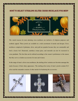 How to Select Sterling Silver Cross Necklace for Men?