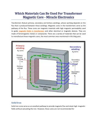 Which Materials Can Be Used For Transformer Magnetic Core - Miracle Electronics