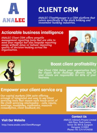 CRM for Capital Markets - Get Business Leading Solutions at Analec