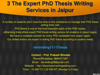 3 The Expert PhD Thesis Writing Services in Jaipur