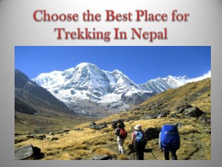 Choose the Best Place for Trekking In Nepal