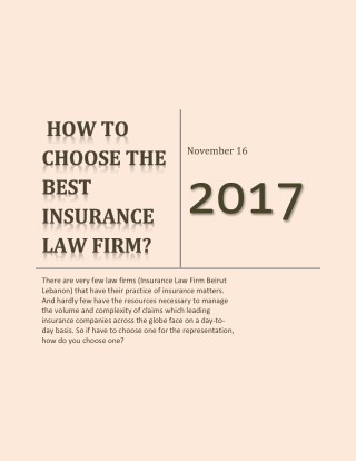 How To Choose The Best Insurance Law Firm?