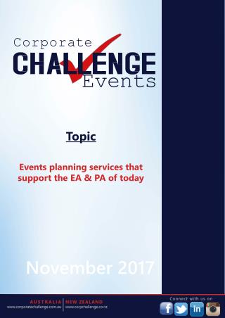 Events planning services that support the EA & PA of today