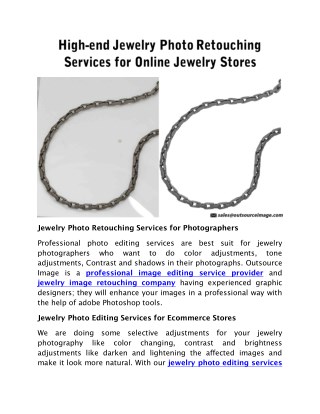 High end jewelry photo retouching services for online jewelry stores