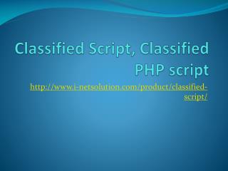 Classified Script, Classified PHP script, Classified Ads Script