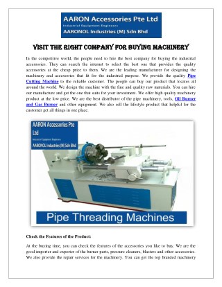 Visit the Right Company for Buying Machinery