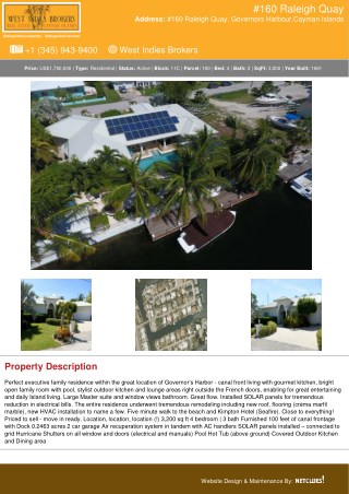 #160 Raleigh Quay - A Perfect Executive Family Residence on Sale