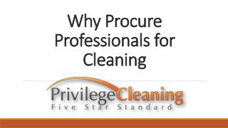 Why procure professionals for cleaning