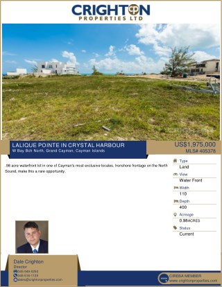 Buy Lalique Pointe Land Property in CRYSTAL HARBOUR Area