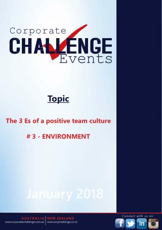 The 3 Es of a positive team culture # 3 â€“ ENVIRONMENT