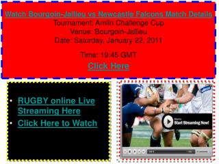 Watch Bourgoin-Jallieu vs Newcastle Falcons Rugby match of A