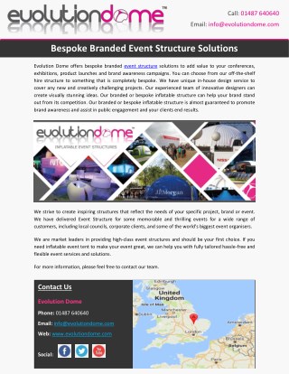 Bespoke Branded Event Structure Solutions