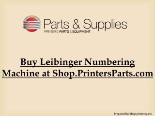 Numbering Machine Leibinger at-Shop.PrintersParts.com