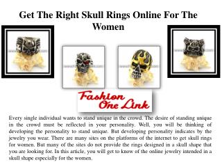 Get The Right Skull Rings Online For The Women