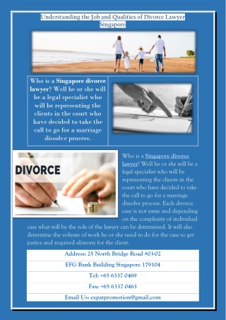 Understanding the Job and Qualities of Divorce Lawyer Singapore