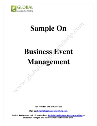 Sample Report on Business Event Management by Experts