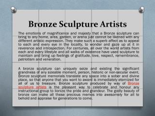 What Can You Do about Bronze sculpture artists Right Now