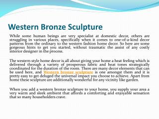 How To Start Western bronze sculpture