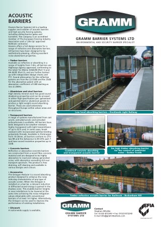 Basic Types of Acoustic Barriers- GrammBarriers