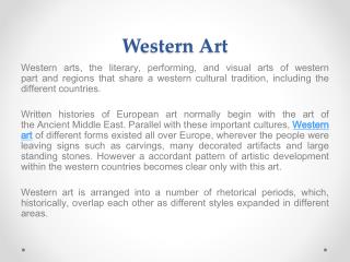 Western Art: The Different Styles Spreading To the World
