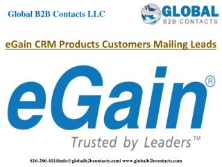 eGain CRM products customers mailing leads