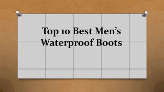 Top 10 best menâ€™s waterproof boots