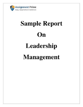 Sample Report on Leadership Management by Academic Experts