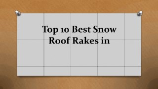 Top 10 best snow roof rakes
