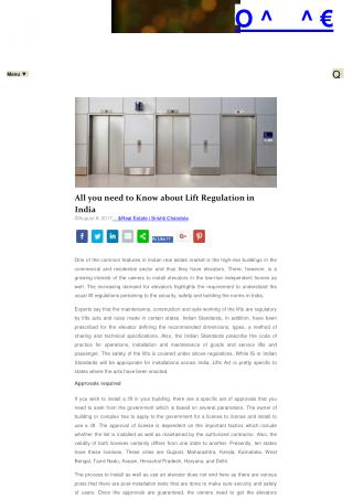 need to Know about Lift Regulation in India