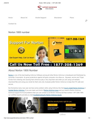 Norton 1800 number â€“ 1 877 208 1369 | Contcat us