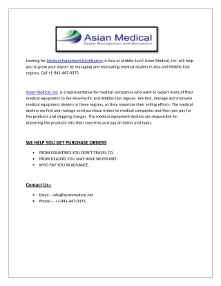 Medical device consulting firms Asia