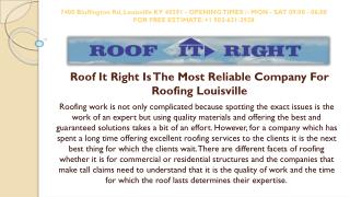 Roof It Right Is The Most Reliable Company For Roofing Louisville
