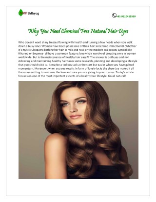 Why You Need Chemical Free Natural Hair Dyes