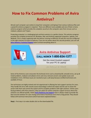 How to Fix Common Problems of Avira Antivirus?