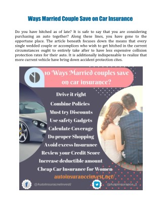 Ways Married Couple Can Save on Car Insurance